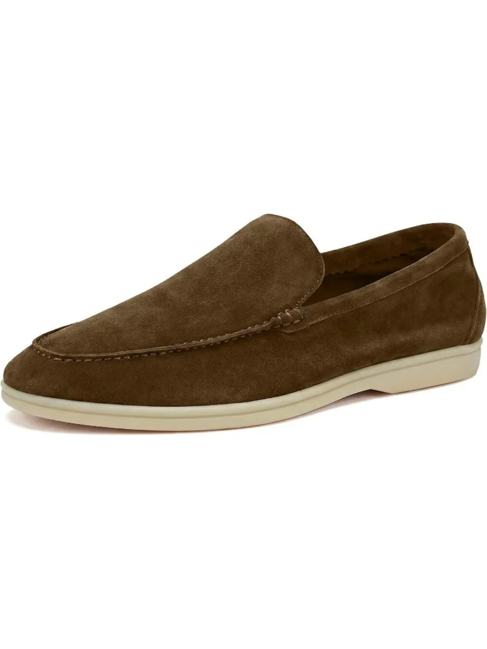 Men's Brown Loafers Shoes Genuine Sheepskin Suede Solid Minimalist Slip On